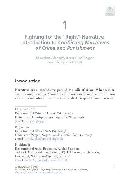 (PDF) Fighting for the ‘right‘ narrative: Introduction to Conflicting ...