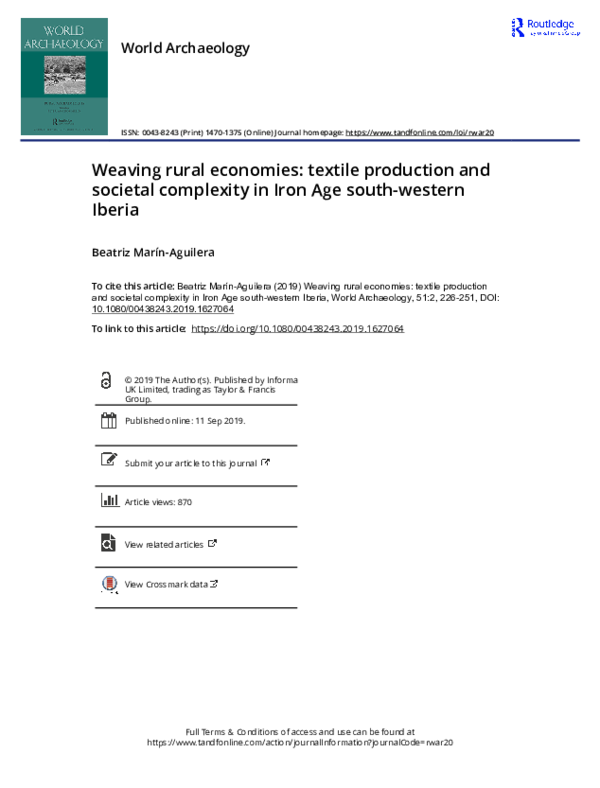 (PDF) Weaving rural economies: textile production and societal ...