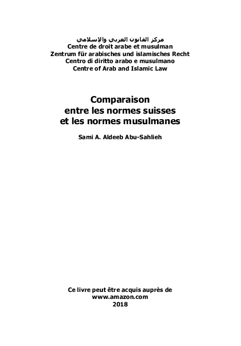 Pdf Sami A Aldeeb Abu Sahlieh Comparaison Entre Les Normes Suisses Et Les Normes Musulmanes Sami Aldeeb Academia Edu