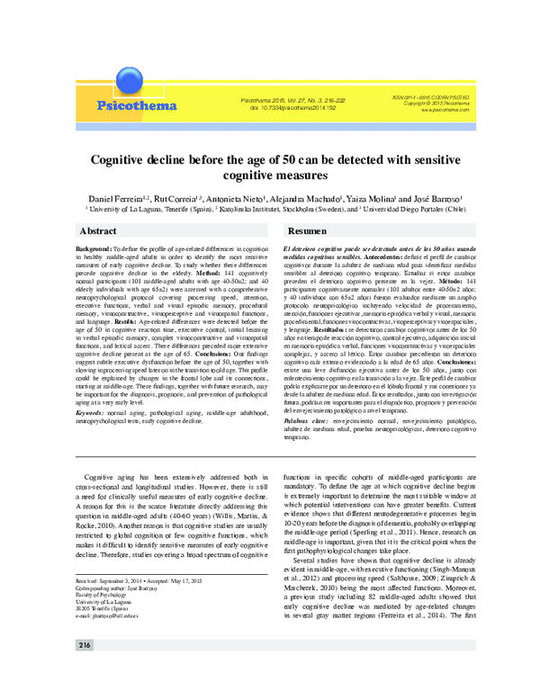 (PDF) Cognitive decline before the age of 50 can be detected with ...
