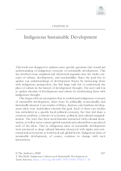 (PDF) Indigenous Sustainable Development