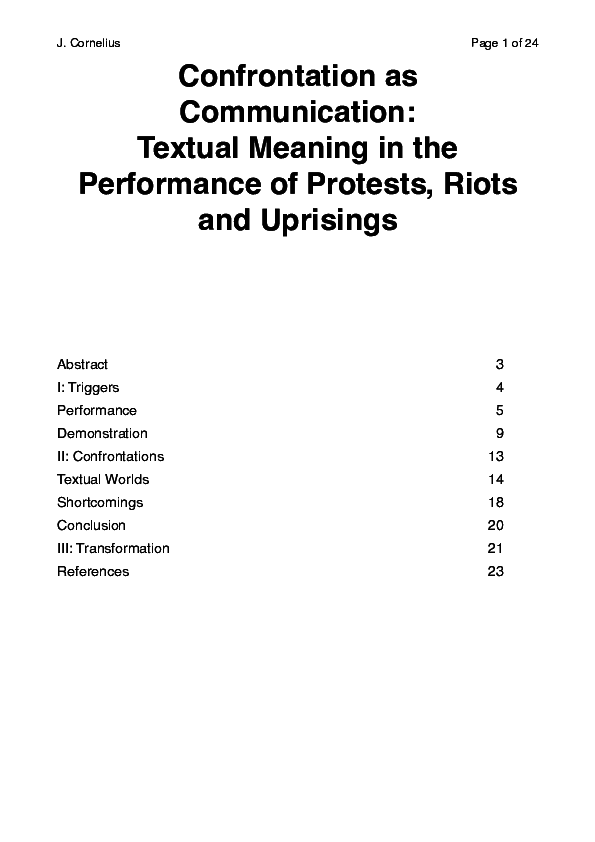 (PDF) Confrontation as Communication: Textual Meaning in the ...