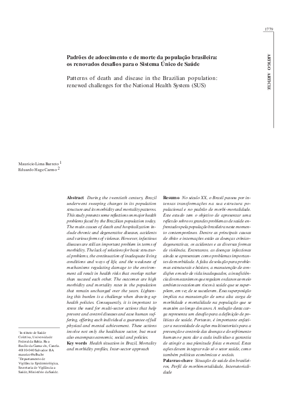(PDF) Patterns of death and disease in the Brazilian population ...