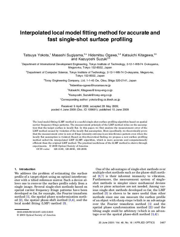 (PDF) The Interpolated Local Model Fitting Method for Accurate and Fast ...