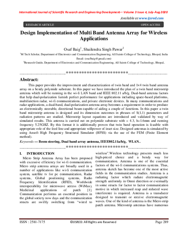 (PDF) Design Implementation of Multi Band Antenna Array for Wireless ...