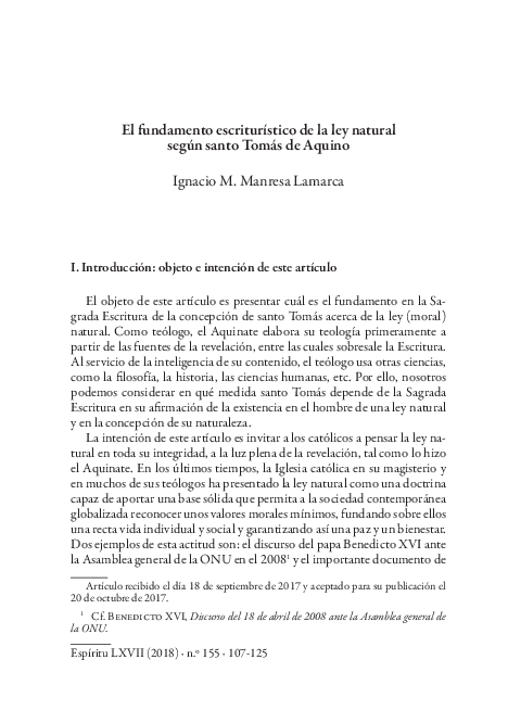 (PDF) El fundamento escriturístico de la ley natural según santo Tomás ...