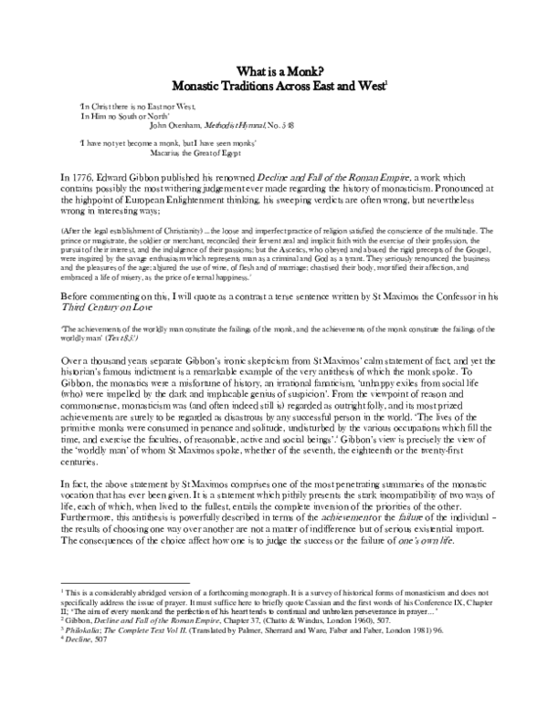 (PDF) What is a Monk? Monastic Traditions Across East and West