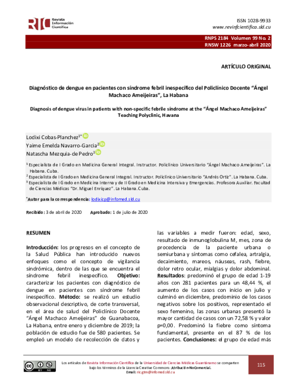 (PDF) Diagnosis of dengue virus in patients with non specific febrile ...