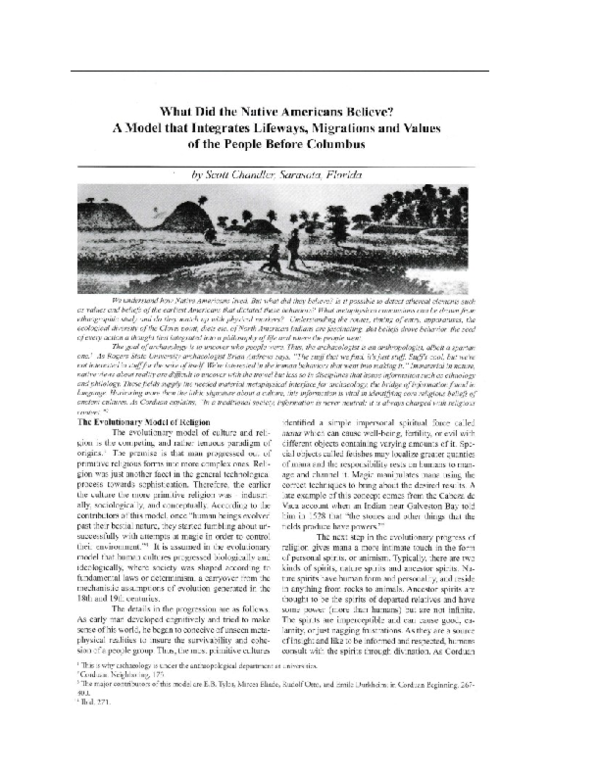 (DOC) What Did the Native Americans Believe? A Model that Integrates ...