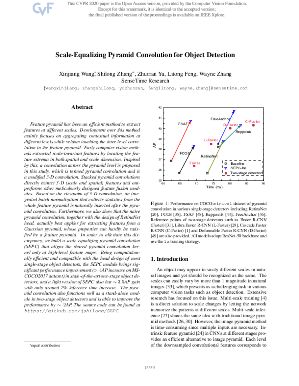 (PDF) Scale-Equalizing Pyramid Convolution for Object Detection