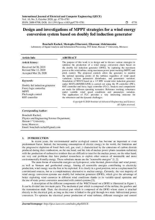 (PDF) Design and investigations of MPPT strategies for a wind energy ...