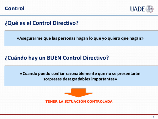 (PDF) Qué es el Control Directivo