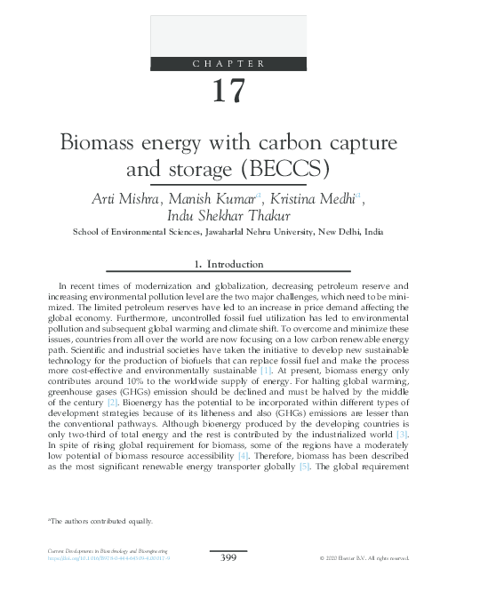 (PDF) Biomass energy with carbon capture and storage (BECCS