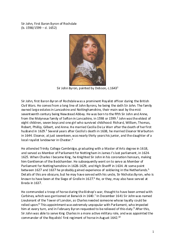 (PDF) Sir John Byron Biography - Andrew R Simmonds