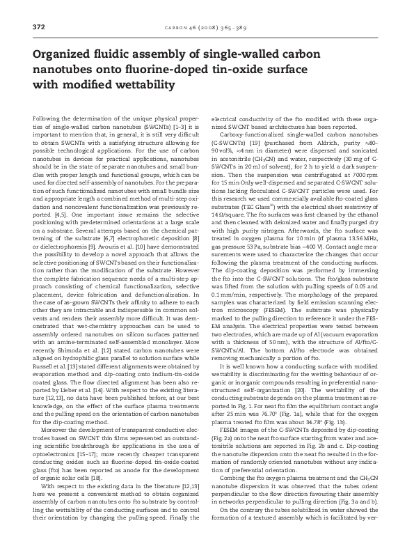 (PDF) Organized fluidic assembly of single-walled carbon nanotubes onto ...