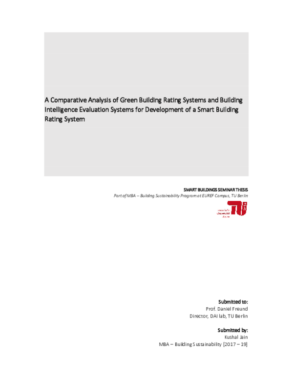(PDF) A Comparative Analysis of Green Building Rating Systems and ...