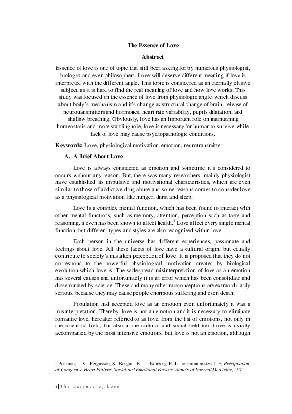 (PDF) The Essence of Love