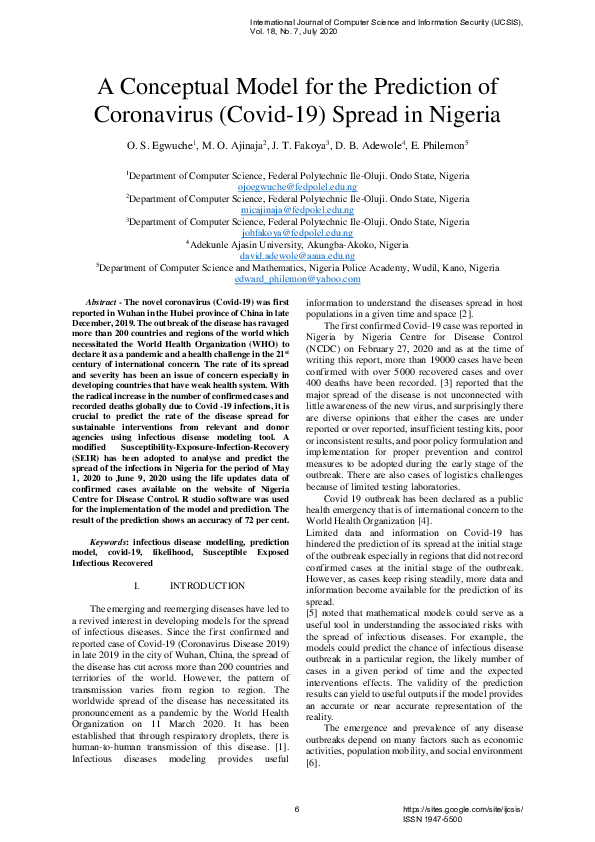 (PDF) A Conceptual Model for the Prediction of Coronavirus (Covid-19 ...