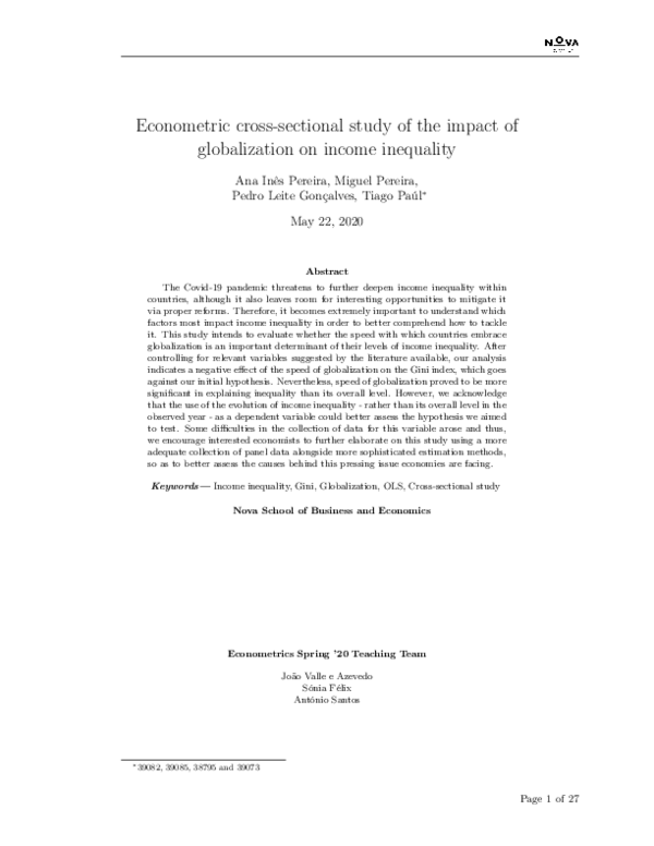 (PDF) Econometric cross-sectional study of the impact of globalization ...