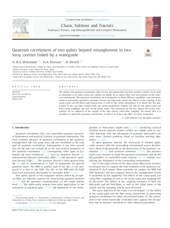 (PDF) Quantum correlations of two qubits beyond entanglement in two ...