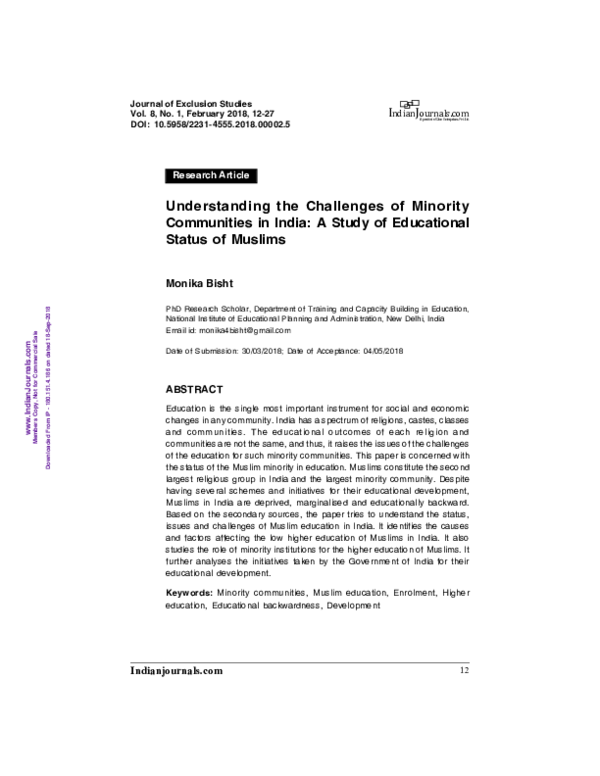 pdf-understanding-the-challenges-of-minority-communities-in-india-a