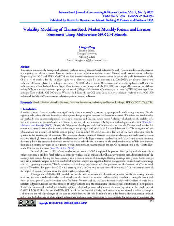 (PDF) Volatility Modelling of Chinese Stock Market Monthly Return and ...