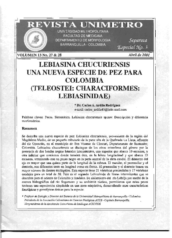 (PDF) Lebiasina chucuriensis