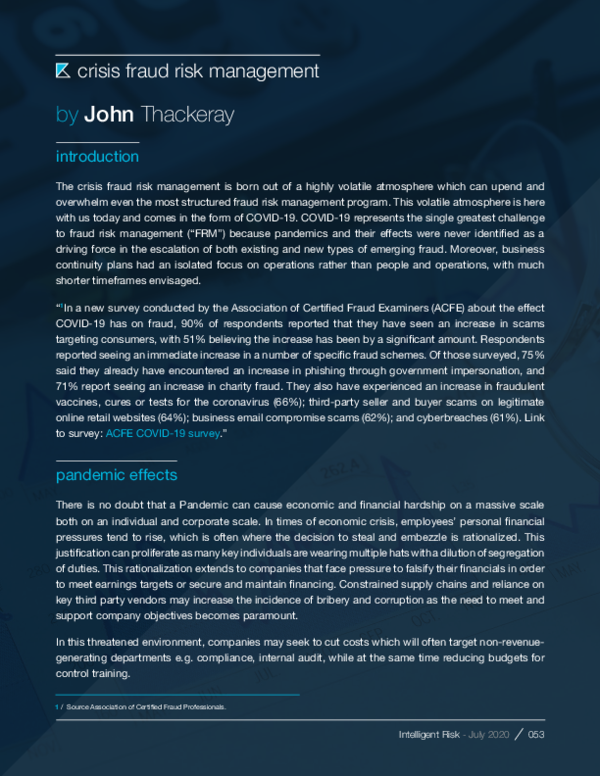 (PDF) Crisis Fraud Risk Management