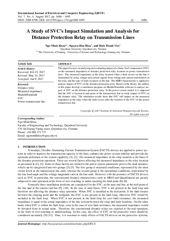 (PDF) A Study of SVC's Impact Simulation and Analysis for Distance ...