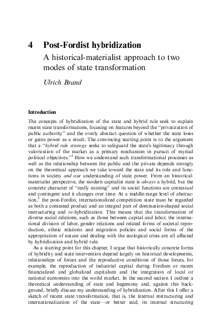 (PDF) Post-Fordist Hybridization. A historical-materialist Approach to ...