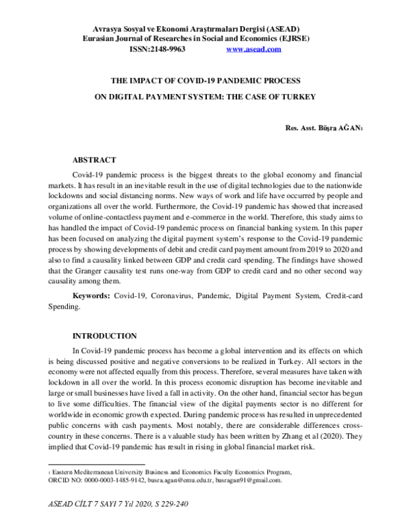 (PDF) The Impact of Covid-19 Pandemic Process on Digital Payment System ...