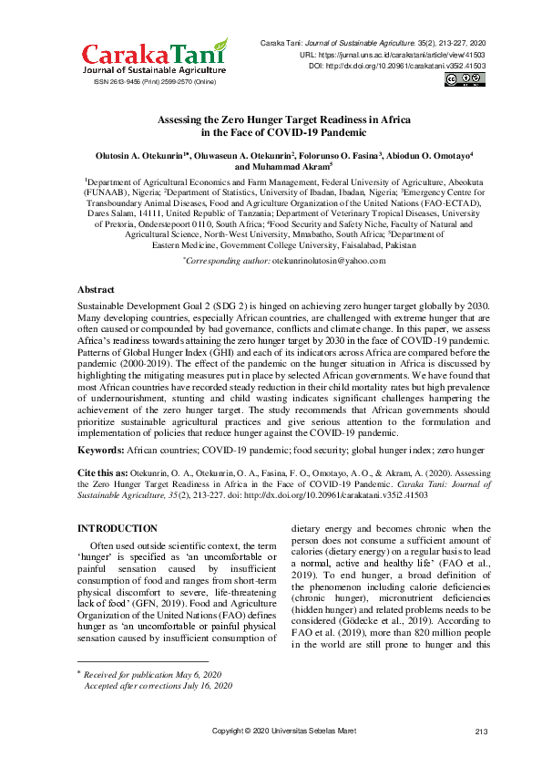 World hunger statistics 2020 picture