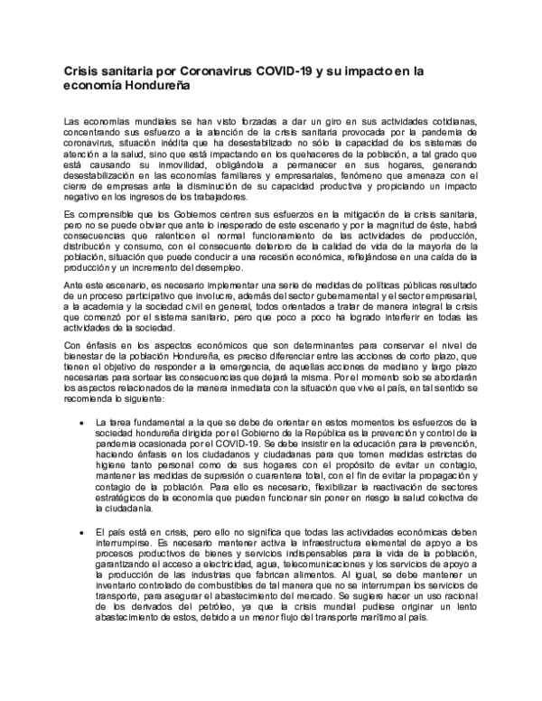 (DOC) Crisis sanitaria por Coronavirus COVID-19 y su impacto en la ...