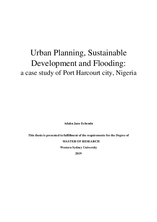 (PDF) Urban Planning, Sustainable Development and Flooding: a case ...