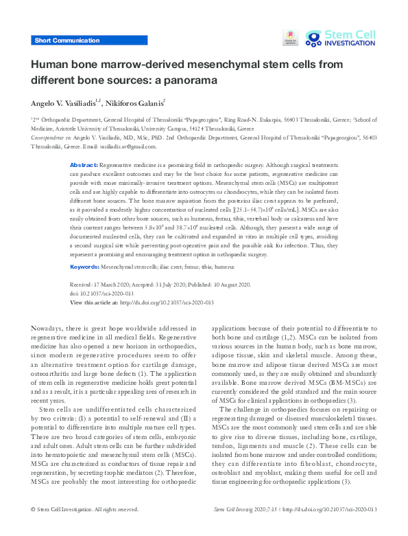 (PDF) Human bone marrow-derived mesenchymal stem cells from different ...