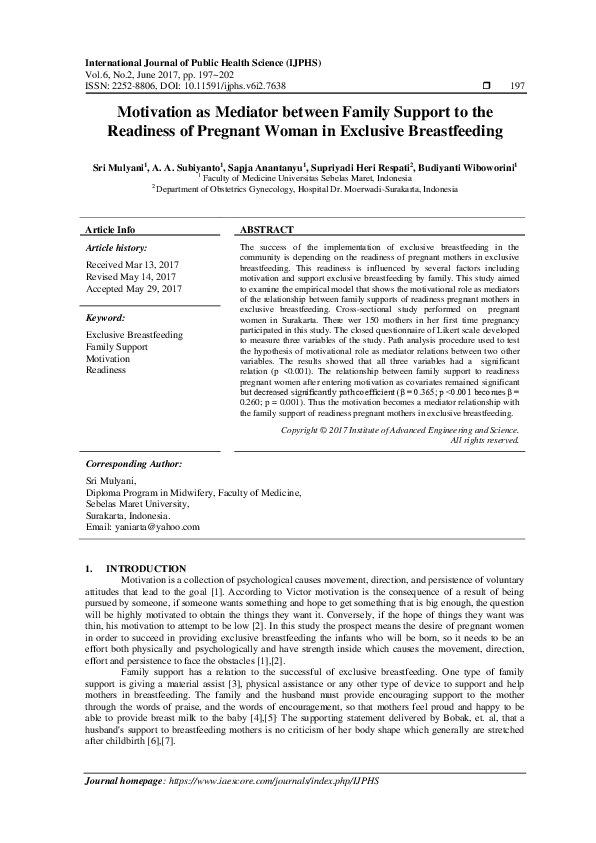 (PDF) Motivation as Mediator between Family Support to the Readiness of