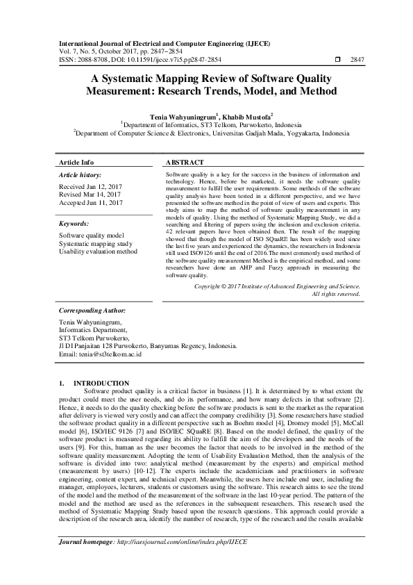 (PDF) A Systematic Mapping Review of Software Quality Measurement ...