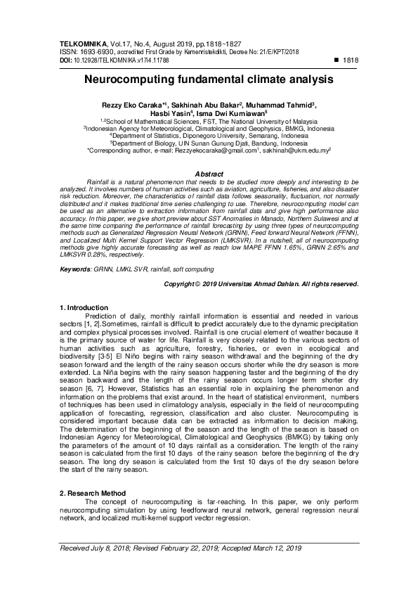 (PDF) fundamental climate analysis TELKOMNIKA JOURNAL