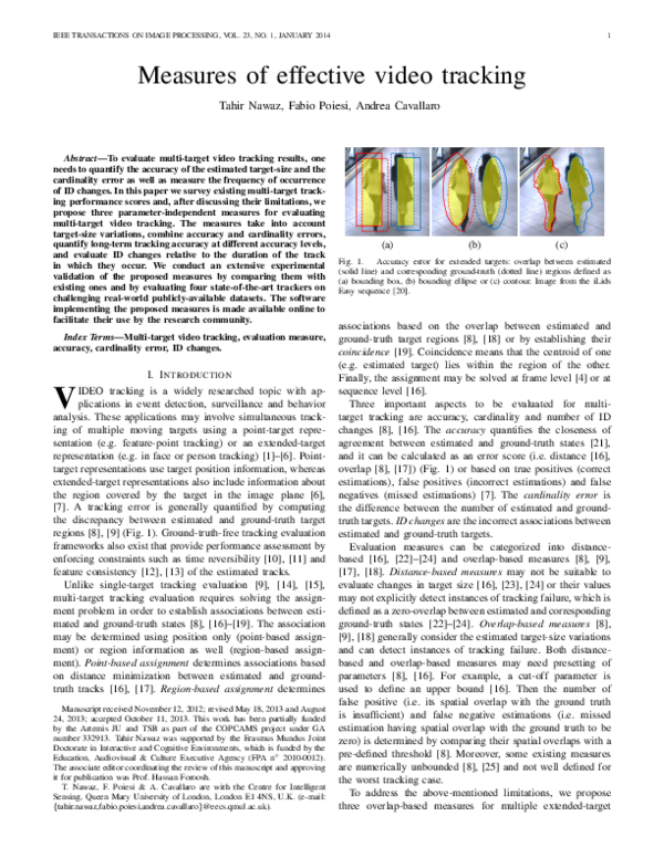 (PDF) Measures of Effective Video Tracking