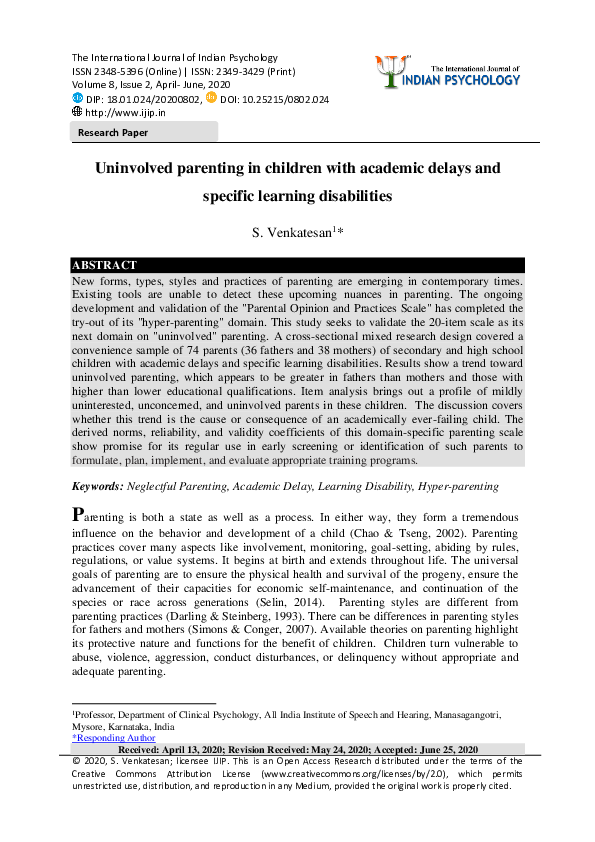 Uninvolved parenting style questionnaire picture