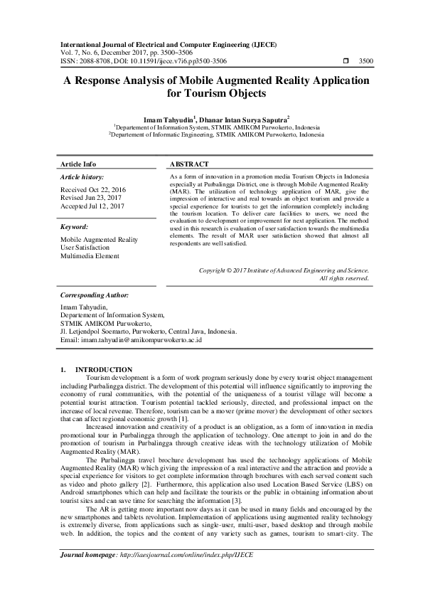 (PDF) A Response Analysis of Mobile Augmented Reality Application for ...