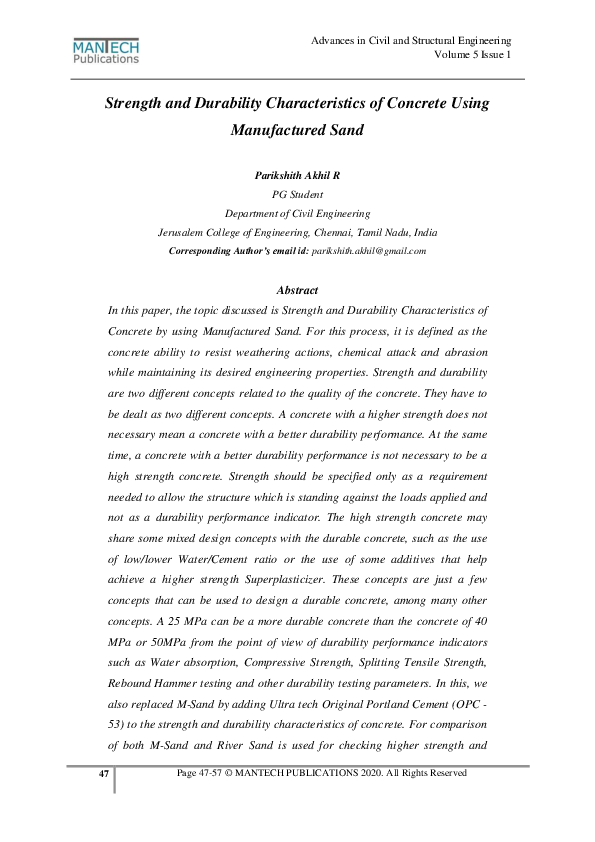 (PDF) Strength and Durability Characteristics of Concrete Using ...