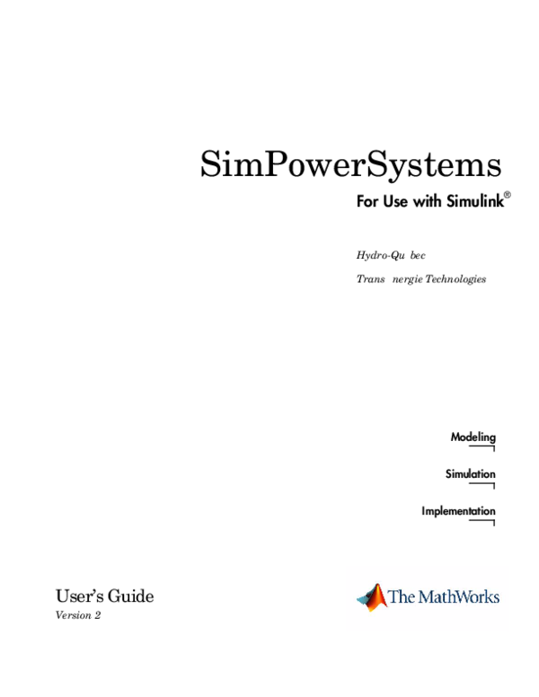 (PDF) Modeling Simulation Implementation User's Guide For Use with ...