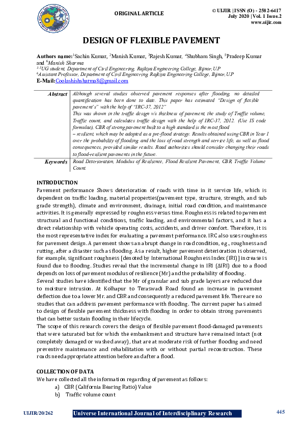 (PDF) DESIGN OF FLEXIBLE PAVEMENT