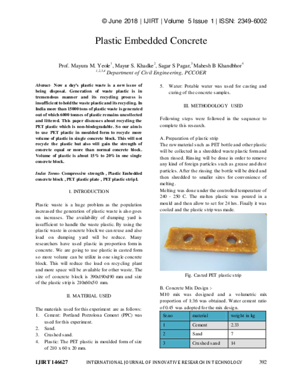 (PDF) Plastic Embedded Concrete