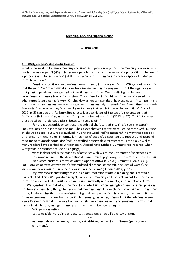 (PDF) Meaning, Use, and Supervenience