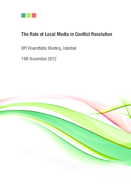 (PDF) The Role of Local Media in Conflict Resolution