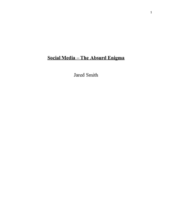 (PDF) Social Media - The Absurd Enigma
