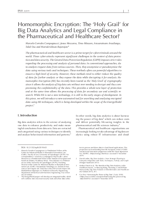 (PDF) Homomorphic Encryption: The 'Holy Grail' for Big Data Analytics ...
