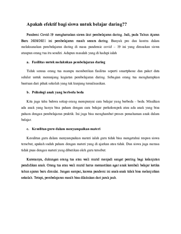 Kenapa Belajar Daring Efektif Penting Bagi Masa Depan Mahasiswa?